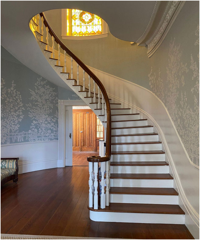 Beautiful grand staircase in the Dearing-Swaim historic home