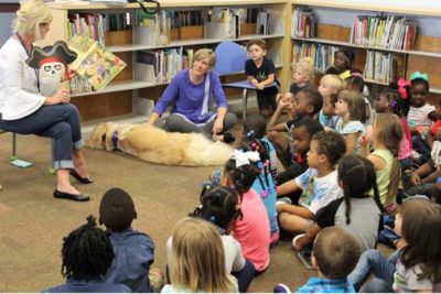 A special dog Libby visits Tuscaloosa schools