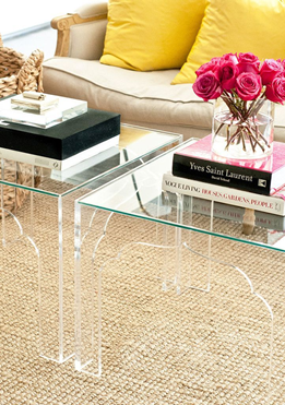 Acrylic furniture pieces maximize small spaces