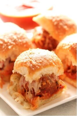 Game-watching is better with Cheesy Meatball Sliders