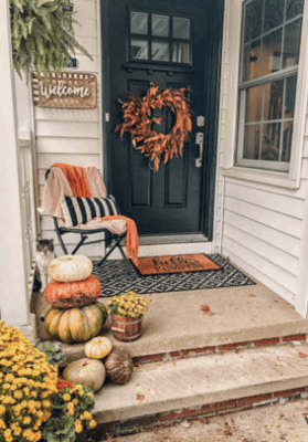 Welcome front porch guests with colorful touches of fall