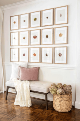 Create a beautiful DIY piece of wall art with fall leaves