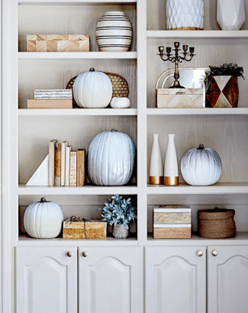 Pumpkins painted white are a fall decorating trend for 2022