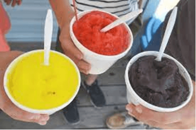 Shaved-ice snow cones at Summer Snow.